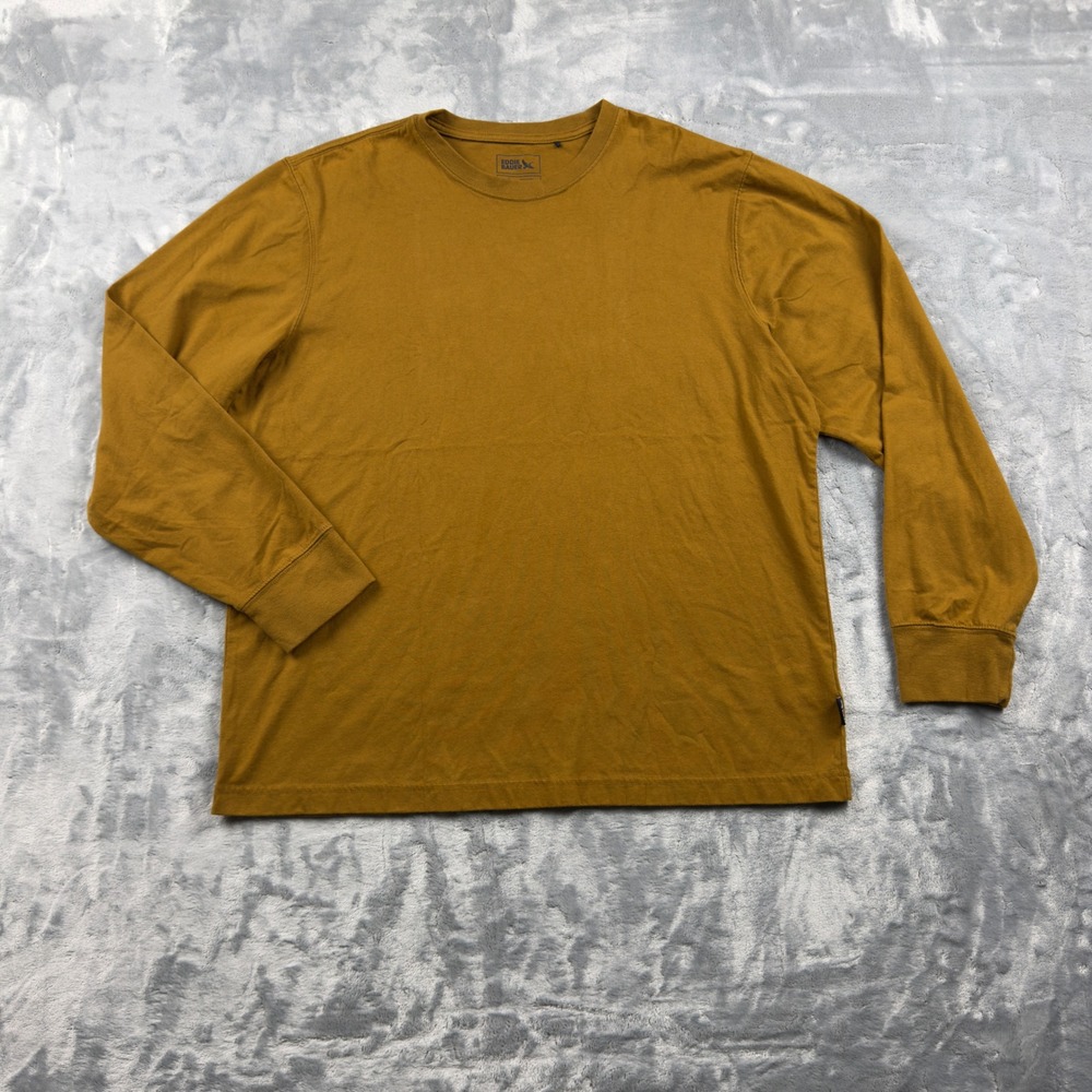 Eddie Bauer Mens Mustard Yellow Long Sleeve Crew Neck T-Shirt Size L